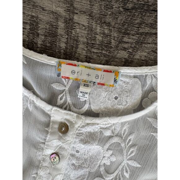 Eri + Ali Ancona XS Lace White Dress Boho Peasant Cottagecore Anthropologie - Picture 6 of 16